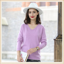 Damenmode Pure Color 100% Kaschmirpullover